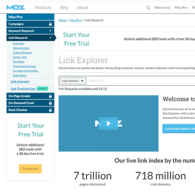 Moz Link Explorer